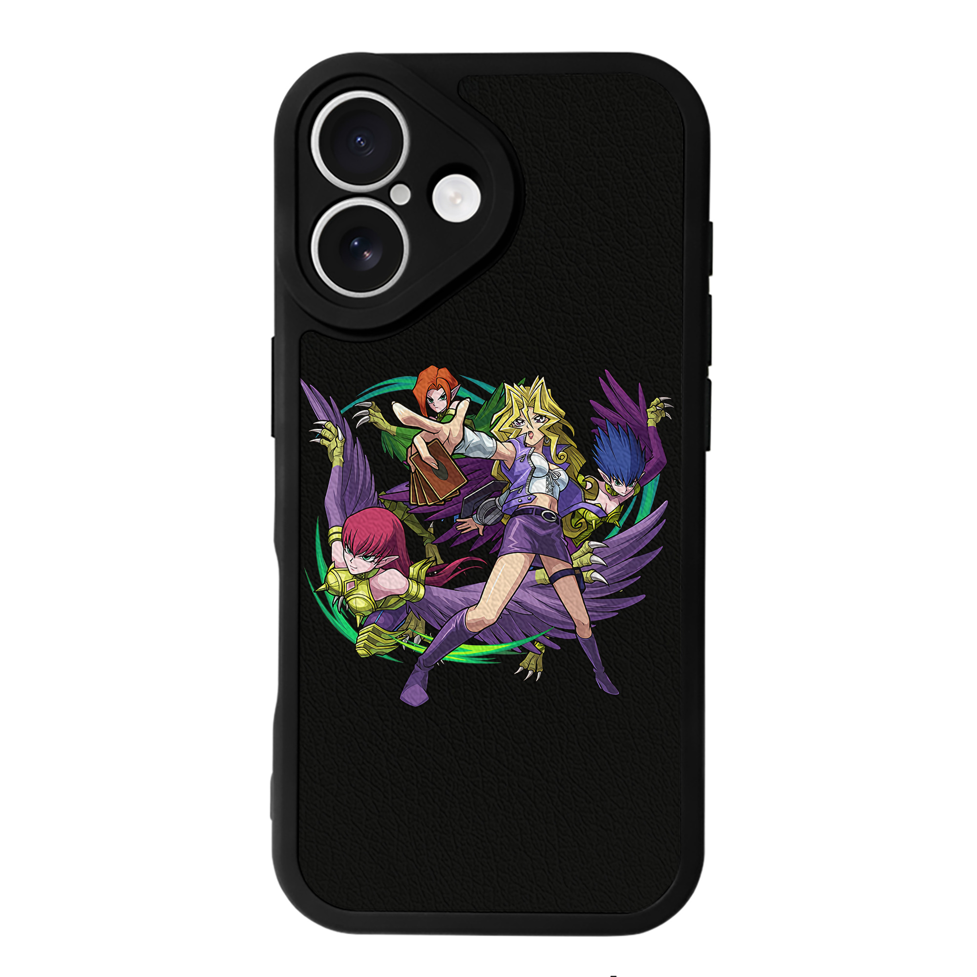 （画像用） 遊☆戯☆王 Yu-Gi-Oh! 【iPhone 16シリーズ対応】シリコンスマホケース（レザー調） 材質：シリコン